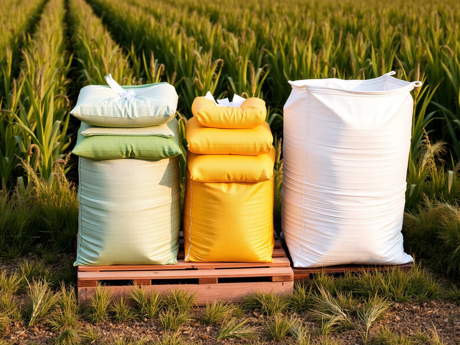 Valor polypropylene bags in a maize field